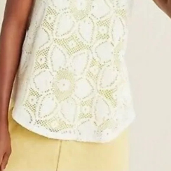Anthropologie Cosette Camisole Sunflower Crocheted Tank Top Yellow White NWOT - Picture 12 of 12
